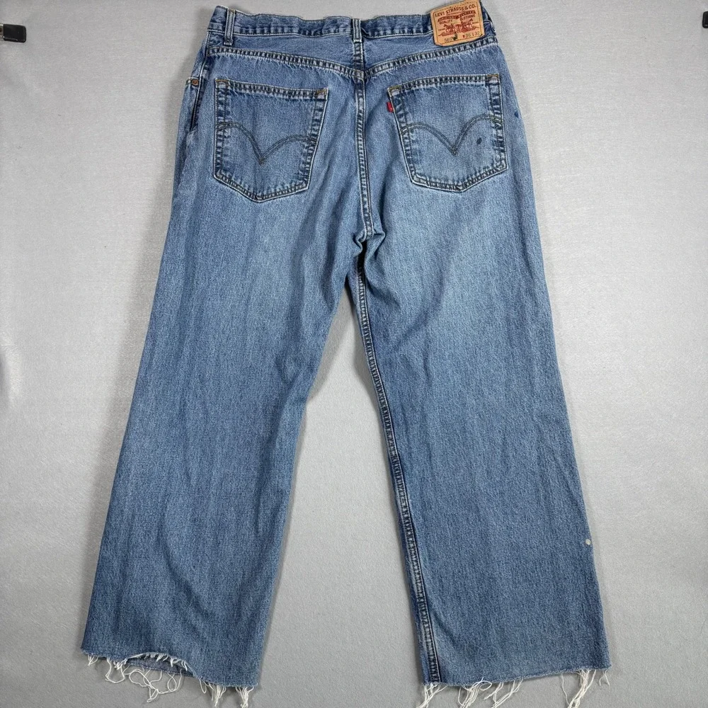 Levis 569 Jeans Men 36x32 Loose Straight Medium Wash Baggy Skater Distressed Y2K